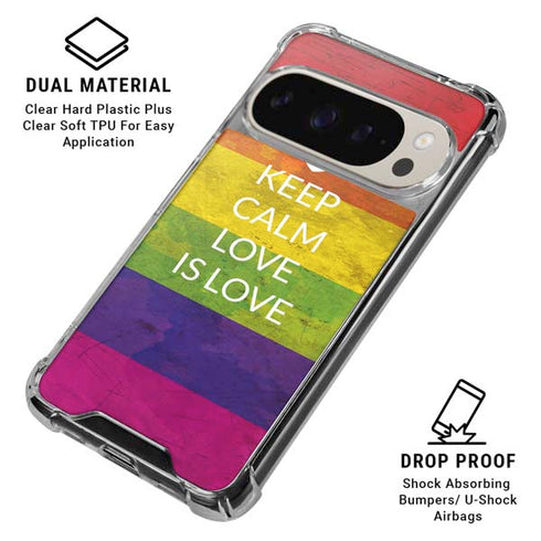 Keep Calm Love Is Love Pixel 9/9 Pro Clear Case
